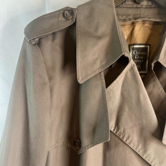 Christian Dior Monsier Mens Double Breasted Classic Trench Coat Size 46R - Picture 6 of 15